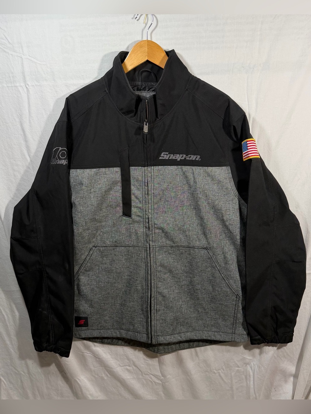 Snap On Tools Jacket Mens Large 100th Anniversary USA Flag Softshell Full Zip